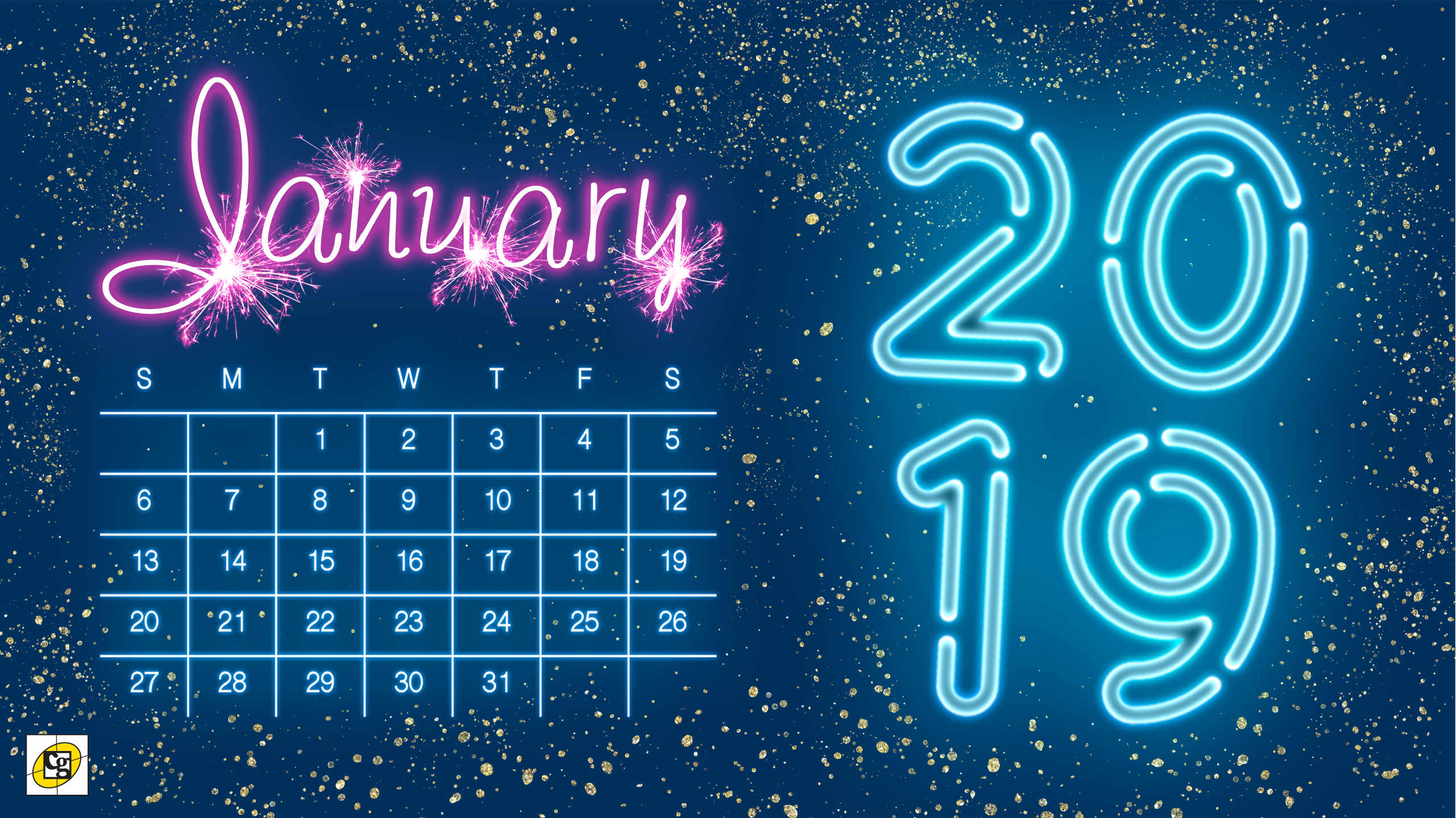 Free Calendar January 2019 Cute